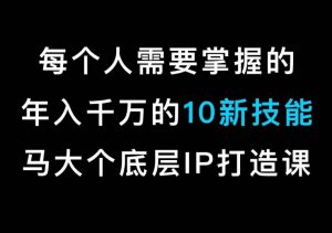 马大个的IP底层逻辑课,每个人需要掌握的年入千万的10新技能,约会底层IP打造方法!-第一资源库