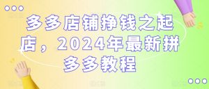 多多店铺挣钱之起店,2024年最新拼多多教程-第一资源库