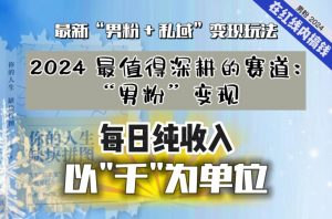 【私域流量最值钱】把“男粉”流量打到手,你便有无数种方法可以轻松变现,每日纯收入以“千”为单位-第一资源库