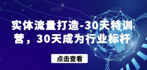 实体流量打造-30天特训营，30天成为行业标杆-第一资源库