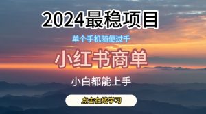 2024最稳蓝海项目，小红书商单项目，没有之一【揭秘】-第一资源库