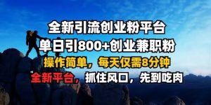 全新引流创业粉平台 单日引800+,创业兼职粉,操作简单,每天仅需8分钟【仅揭秘】-第一资源库