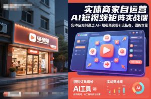 实体商家自运营AI短视频矩阵实战课,实体店如何通过AI+短视频实现引流拓客、团购增量-第一资源库