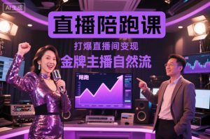 直播陪跑课,金牌主播自然流打爆直播间,复制高变现玩法-第一资源库