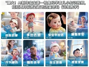 爆火!AI制作宝宝第一视角科学育儿小知识视频,短短两月获赞百万的流量密码(详细教学)-第一资源库