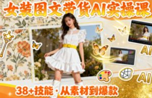 女装图文带货的AI实操课,覆盖38个实用技能,快速提升素材制作效率-第一资源库