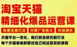 淘宝天猫精细化爆品运营课，免费流量打法-付费广告放大-利润增长-三大核心痛点，一次全部解决-第一资源库