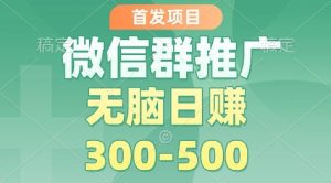 首发项目,微信群推广掘金,多号矩阵无脑日入3-5张【揭秘】-第一资源库