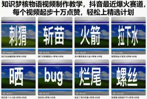 知识梦核物语视频制作教学,抖音最近爆火赛道,每个视频起步十万点赞,轻松上精选计划-第一资源库