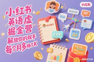 小红书英语虚拟资料掘金营,纯AI操作,解放你的双手,每个月多挣几K-第一资源库