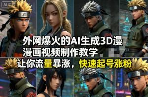 外网爆火的AI生成3D漫画视频制作教学，让你流量暴涨，快速起号涨粉！-第一资源库