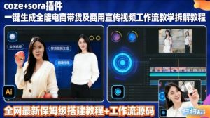 sora插件生成全能商用带货及宣传视频coze工作流拆解教程-第一资源库