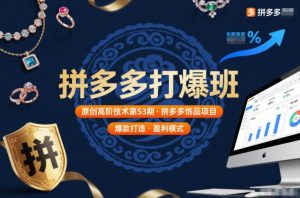 拼多多打爆班原创高阶技术第53期，拼多多饰品项目-第一资源库