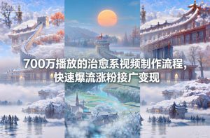 700万播放的治愈系视频制作流程,快速爆流涨粉接广变现-第一资源库