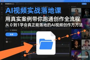 AI视频实战落地课，用真实案例带你跑通创作全流程，从0到1学会真正能落地的AI视频创作方法-第一资源库
