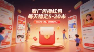 看广告撸红包，每天稳定5-20米，无任何门槛，适合任何人-第一资源库