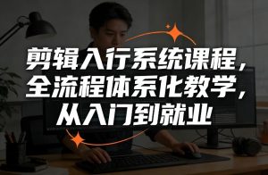 剪辑入行系统课程，全流程体系化教学，从入门到就业-第一资源库