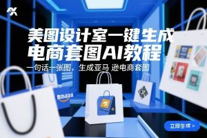 美图设计室一键生成电商套图AI教程,一句话一张图,生成亚马逊电商套图-第一资源库