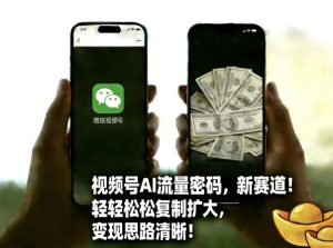 视频号AI流量密码新赛道,轻轻松松复制扩大,变现思路清晰-第一资源库