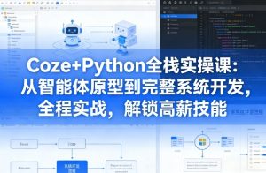 Coze+Python全栈实操课:从智能体原型到完整系统开发,全程实战,解锁高薪技能-第一资源库
