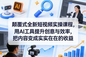 颠覆式全新短视频实操课程,用AI工具提升创意与效率,把内容变成实实在在的收益-第一资源库