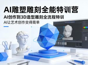 AI雕塑雕刻全能特训营,AI创作到3D造型雕刻全流程特训,AI让艺术创作变得简单-菠萝头