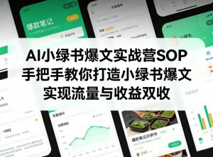 AI小绿书爆文实战营SOP，手把手教你打造小绿书爆文，实现流量与收益双收-菠萝头