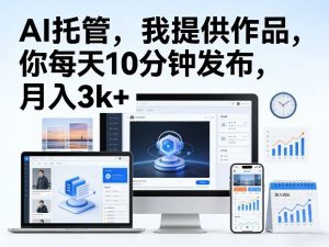 公众号AI托管，我提供作品，你每天10分钟发布，月入3k+【揭秘】-菠萝头