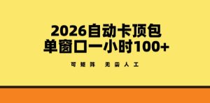 2026自动卡顶包玩法,单窗口一小时100+,可矩阵操作,无需人工【揭秘】-菠萝头