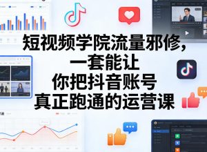 短视频学院流量邪修,一套能让你把抖音账号真正跑通的运营课-菠萝头