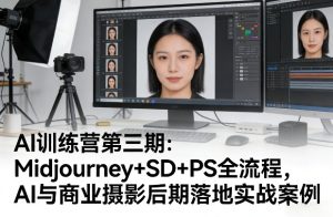 AI训练营第三期：Midjourney+SD+PS全流程，AI与商业摄影后期落地实战案例-菠萝头