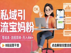 私域引流宝妈粉,零成本流程简单,手把手教你精准获客,月入1W+-菠萝头