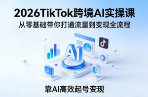 2026TikTok跨境AI实操课,从零基础带你打通流量到变现全流程,靠AI高效起号变现-菠萝头