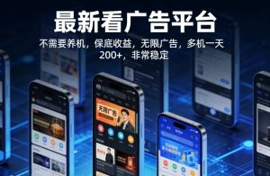最新看广告平台,不需要养机,保底收益,无限广告,多机一天200+,非常稳定【揭秘】-菠萝头