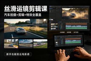 大叔丝滑运镜剪辑课,汽车拍摄+剪辑+特效全覆盖,新手也能拍出电影感-菠萝头