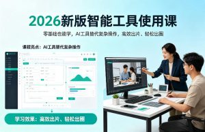 2026新版智能工具使用课,零基础也能学,用AI工具替代复杂操作,高效出片、轻松出圈-菠萝头