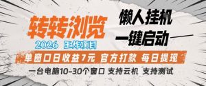 转转浏览2026,王炸项目,懒人挂G一键启动,单窗口日收益7米,一台电脑10-30个窗口,支持云机【揭秘】-菠萝头