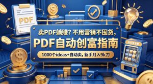 卖PDF躺賺？不用营销不囤货，PDF自动创富指南，1000个ideas+自动卖，新手月入9k刀【原创双语字幕】-菠萝头
