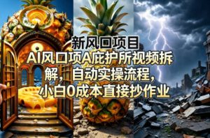 新风口项目AI庇护所视频拆解，自动实操流程，小白0成本直接抄作业-菠萝头