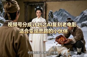 视频号分成计划之AI复刻老电影，适合变现思路的小伙伴-菠萝头
