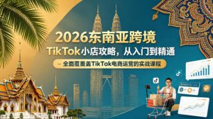 2026东南亚跨境TikTok小店攻略，从入门到精通、全面覆盖TikTok电商运营的实战课程（更新4月）-菠萝头