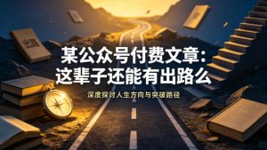某公众号付费文章：这辈子还能有出路么-菠萝头