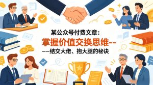 某公众号付费文章：掌握价值交换思维—-结交大佬、抱大腿的秘诀-菠萝头