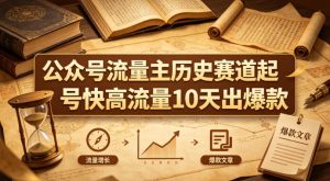 公众号流量主之历史赛道，起号快+高流量，10天就能出爆款！-菠萝头
