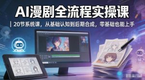 AI漫剧全流程实操课｜20节系统课，从基础认知到后期合成，零基础也能上手-菠萝头
