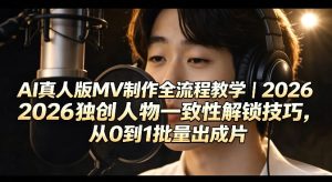 AI真人版MV制作全流程教学｜2026独创人物一致性解锁技巧，从0到1批量出成片-菠萝头