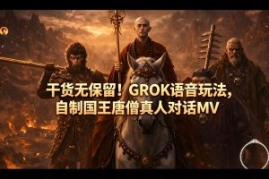 干货无保留！GROK语音玩法，自制国王唐僧真人对话MV-菠萝头