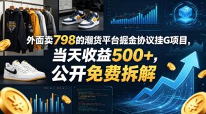 外面卖798的潮货平台掘金协议挂G项目，当天收益500+，公开免费拆解【揭秘】-菠萝头