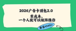 2026广告自动卡顶包2.0玩法,单窗口60+零成本、简单好操作,直接省略复杂人工步骤【揭秘】-菠萝头