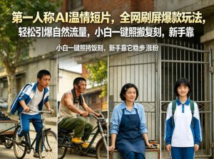 第一人称AI温情短片，全网刷屏爆款玩法，轻松引爆自然流量，小白一键照搬复刻，新手靠它稳步涨粉-菠萝头